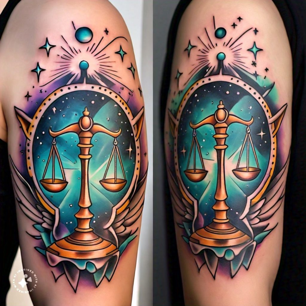 15 Uniquely Georgies Libra Zodiac Sign Tattoos